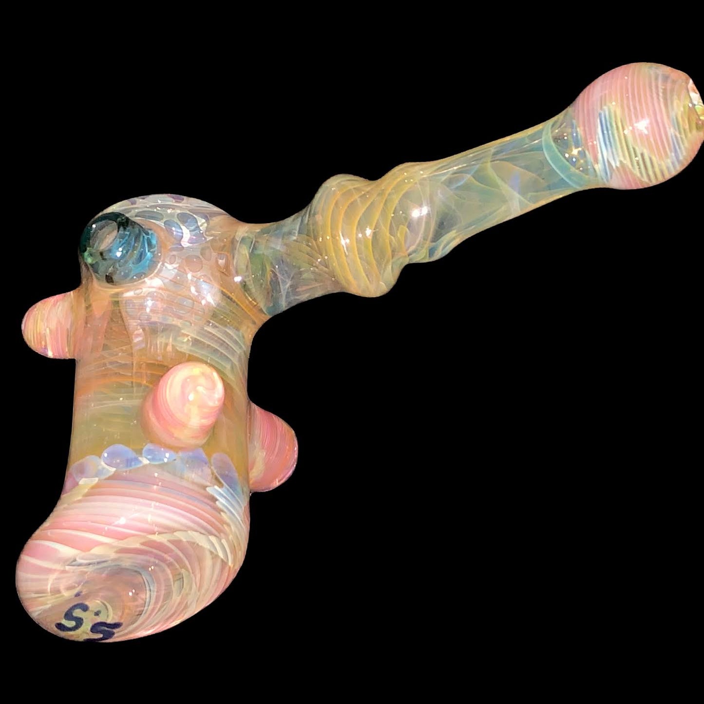 Steve Stotts Filigree Fumed Hammer Bubbler New