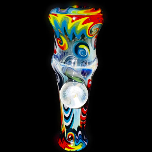 Dillinger Heady Fumed with Line Work, Millies UV Chillum New #3