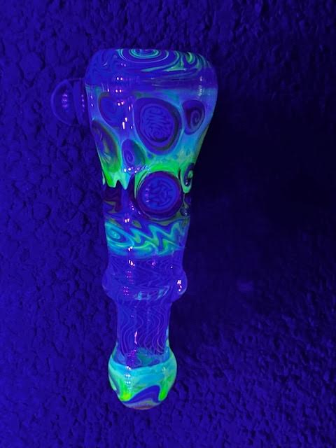 Dillinger Heady Fumed with Line Work, Millie UV Chillum New #1