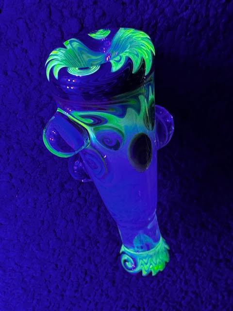 Dillinger Heady Fumed with Line Work, Millies UV Chillum New #2