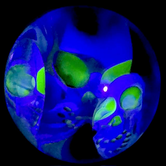 Ginny Snodgrass Triple Fumed UV Skull Marble New #1