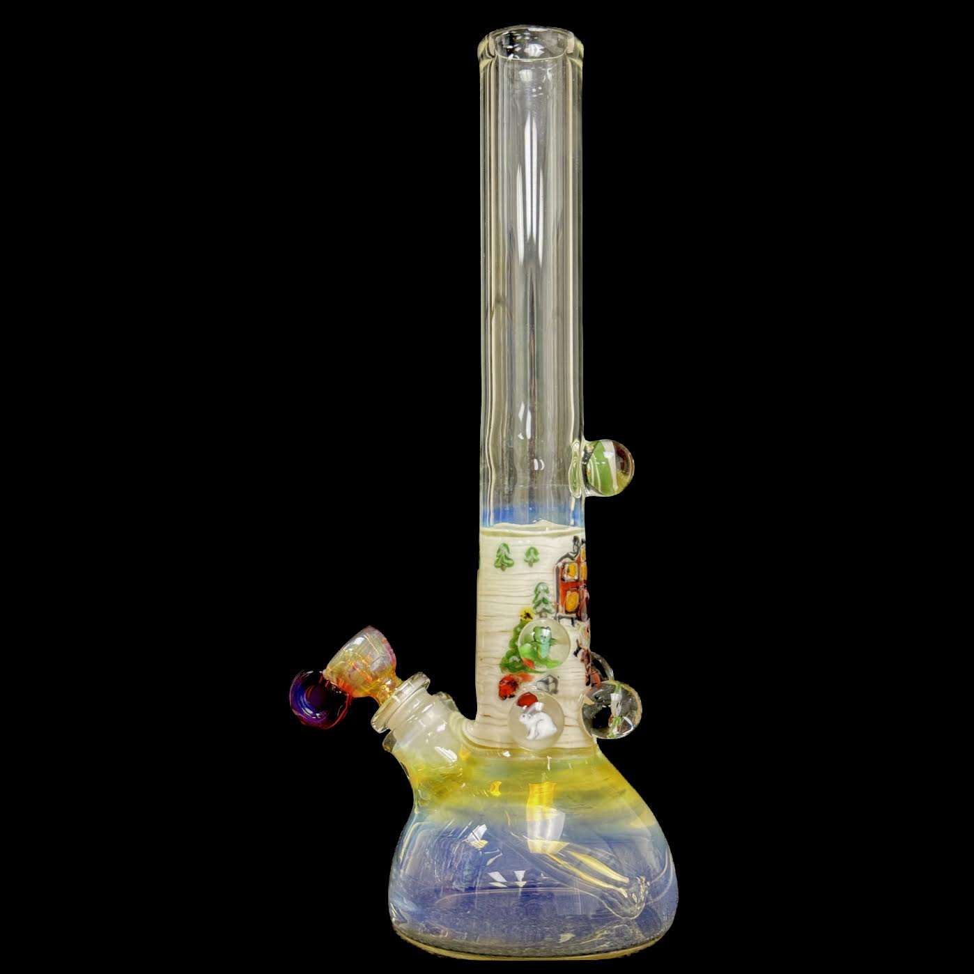 Bob Badtram Fumed Christmas Scene 14mm Tube New