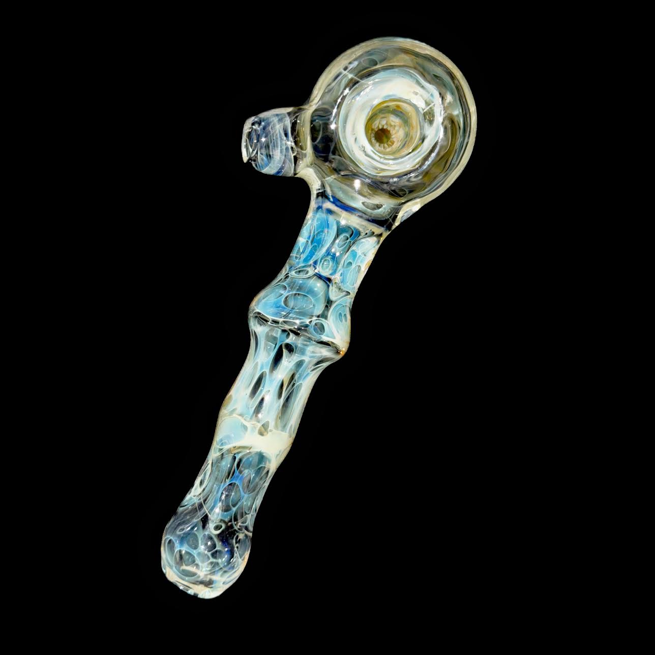 Brad Tenner Heady Silver Psychedelic Fume Hammer Bubbler New