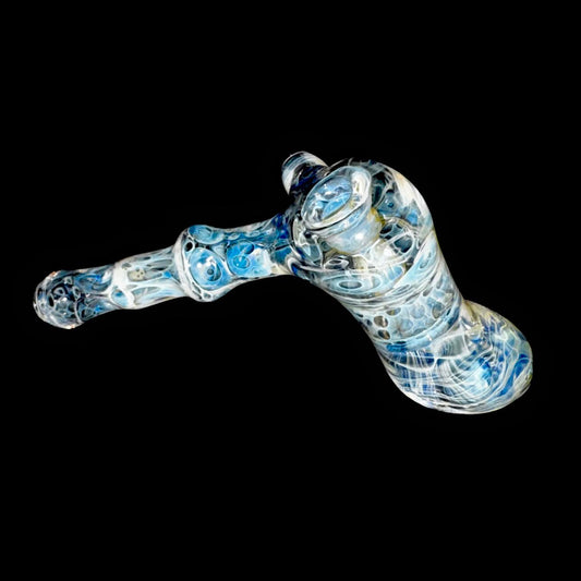 Brad Tenner Heady Silver Psychedelic Fume Hammer Bubbler New