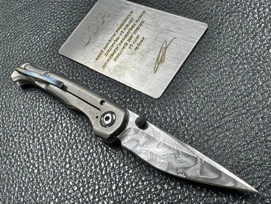 CMF Metalworks Custom mini Minnow in Damasteel & Abalone New