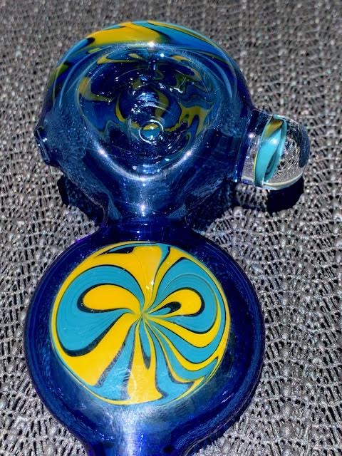 Chasteen Teal & Yellow Wigwag Lollipop Spoon New