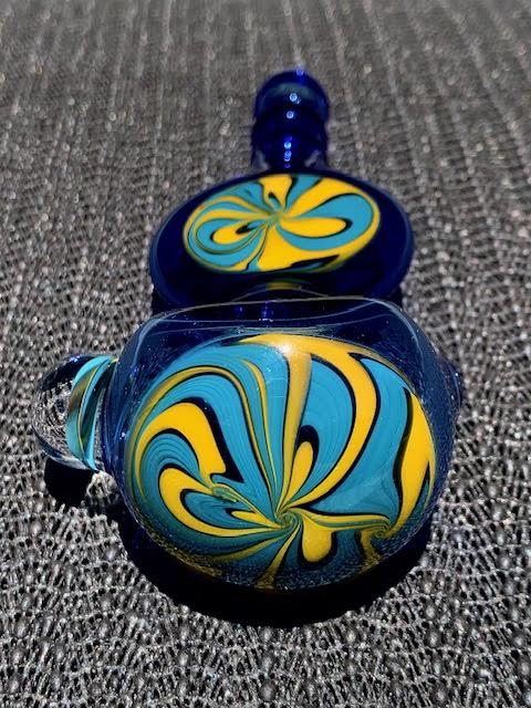 Chasteen Teal & Yellow Wigwag Lollipop Spoon New