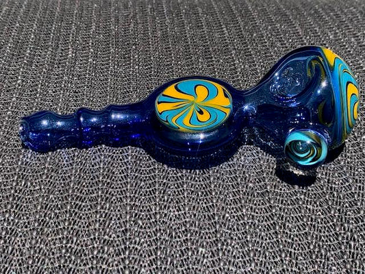 Chasteen Teal & Yellow Wigwag Lollipop Spoon New