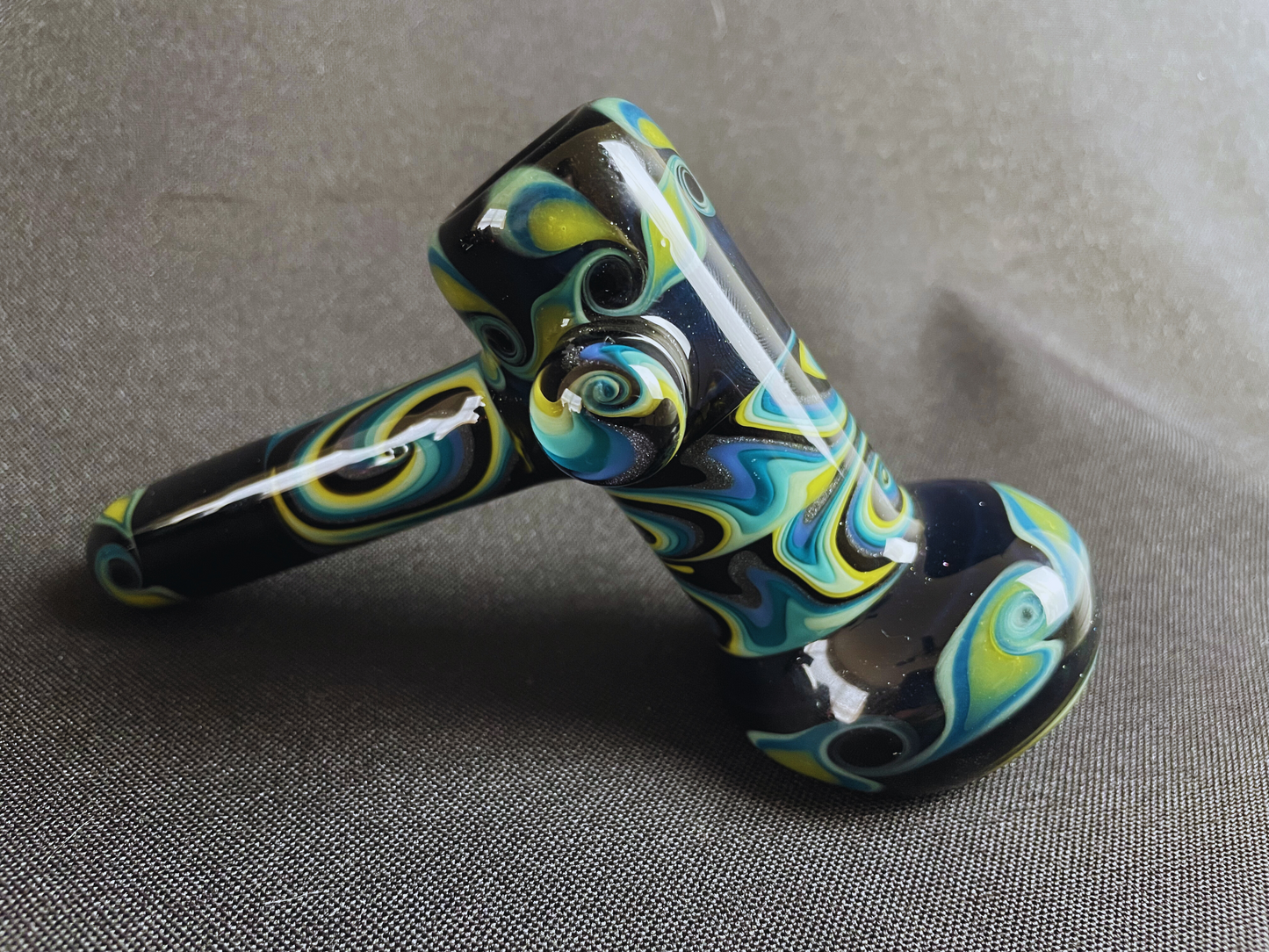 Soulshine Arts Green and Blue Galaxy Bubbler