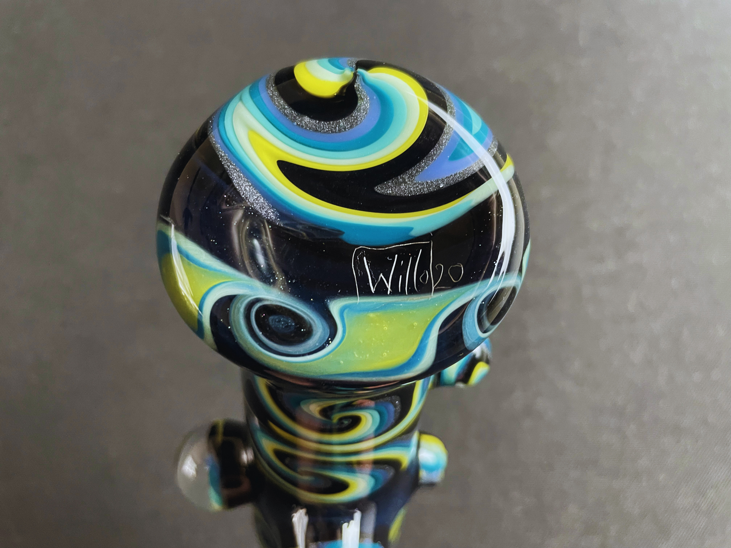 Soulshine Arts Green and Blue Galaxy Bubbler