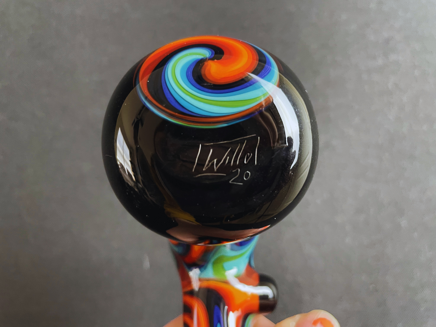 Soulshine Arts Blue and Orange Bubbler