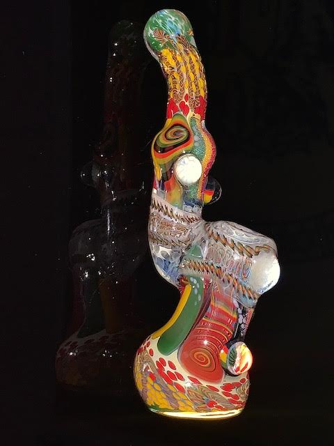 Glass Berry Heady OG Inside out with Millie Inlay Sherlock Bubbler New #2