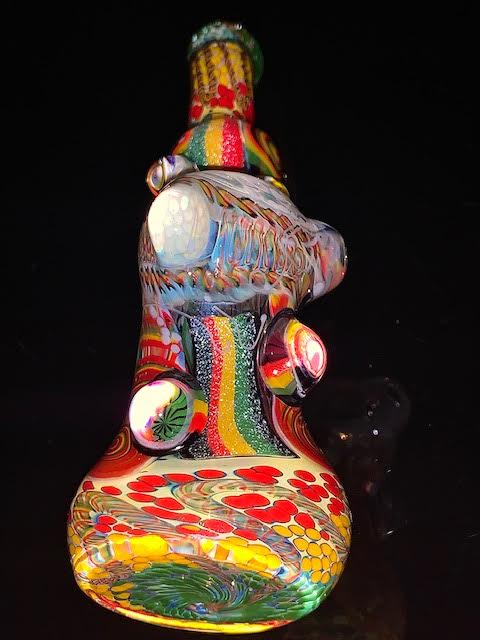 Glass Berry Heady OG Inside out with Millie Inlay Sherlock Bubbler New #2