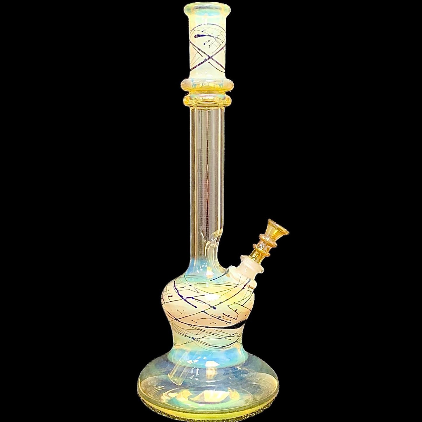 Steve Stotts Fumed Blue Pancake Bong 32mm New #3