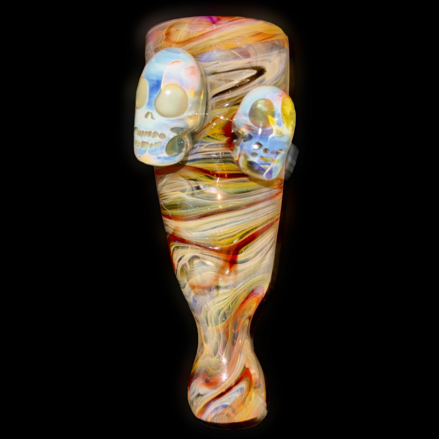 Cam Tower Heady Fume Chillum with Skulls New