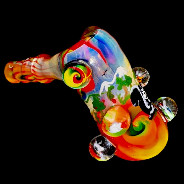Bob Badtram Heady Rainbow Sunset "Bud the Skunk"Forest Scene Hammer Bubbler New