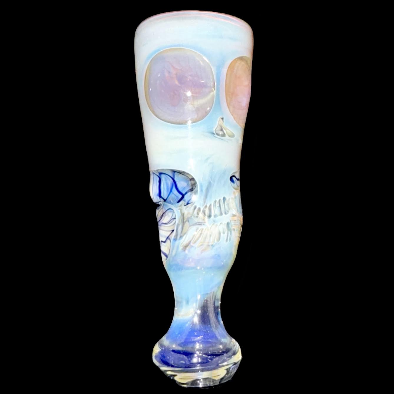 Cam Tower Fumed Skull Blue Chillum New