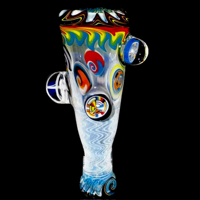 Dillinger Heady Fumed with Line Work, Millies UV Chillum New #2