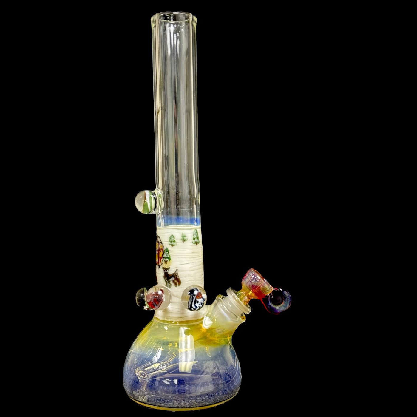 Bob Badtram Fumed Christmas Scene 14mm Tube New