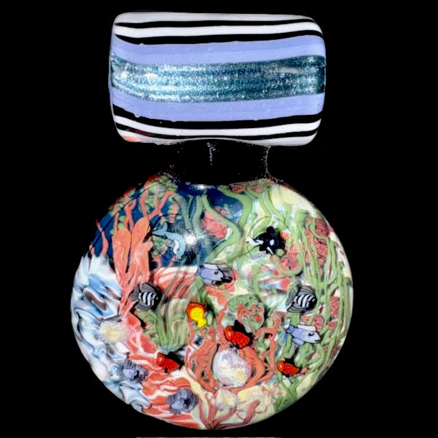 Shawn Daddy Underwater Kelp Forest Scene Pendant. New
