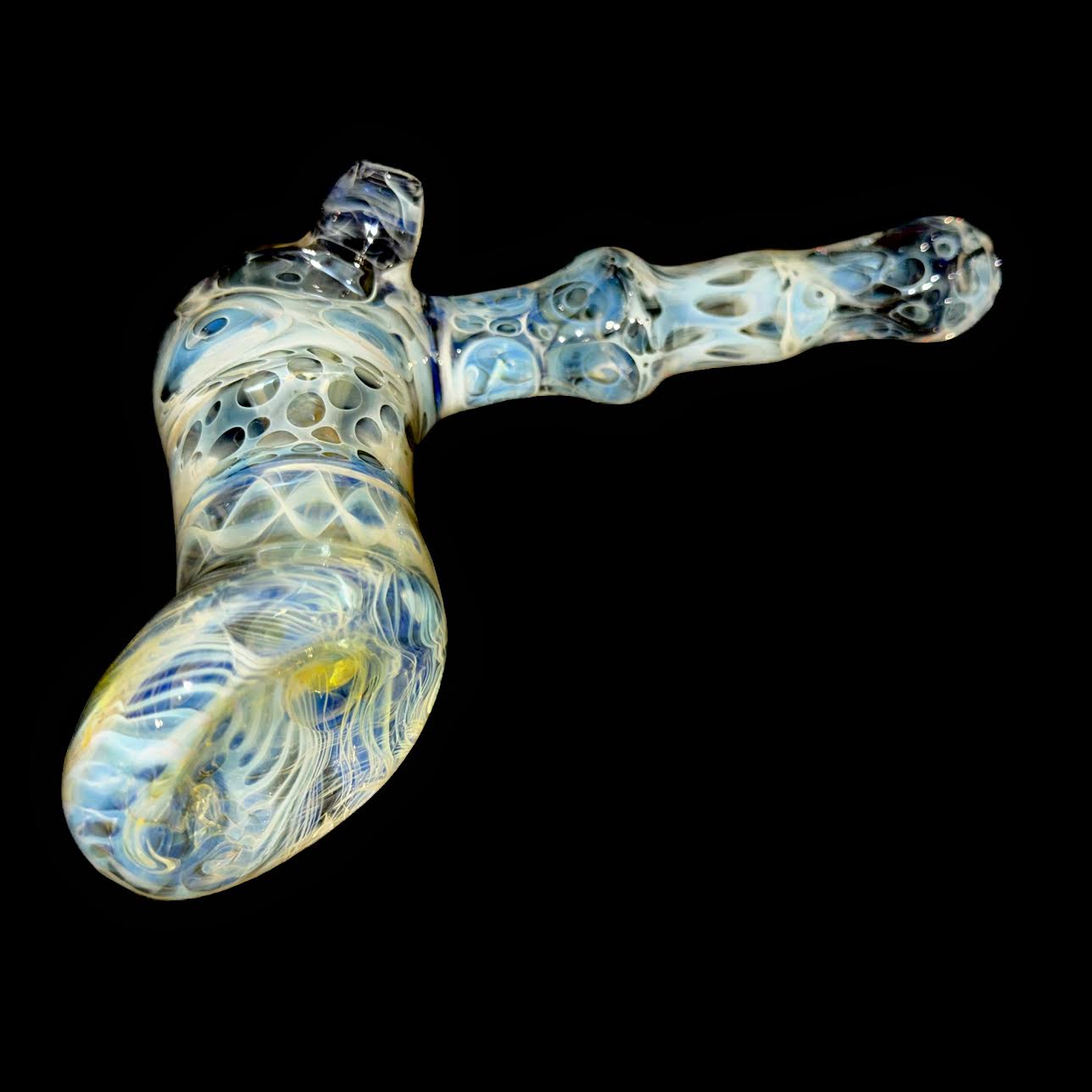 Brad Tenner Heady Silver Psychedelic Fume Hammer Bubbler New