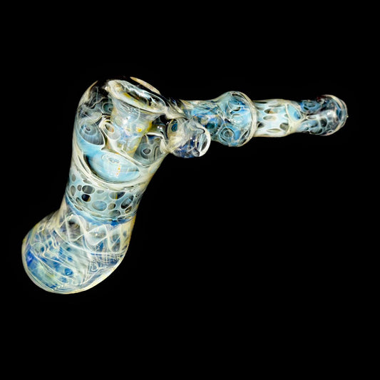 Brad Tenner Heady Silver Psychedelic Fume Hammer Bubbler New