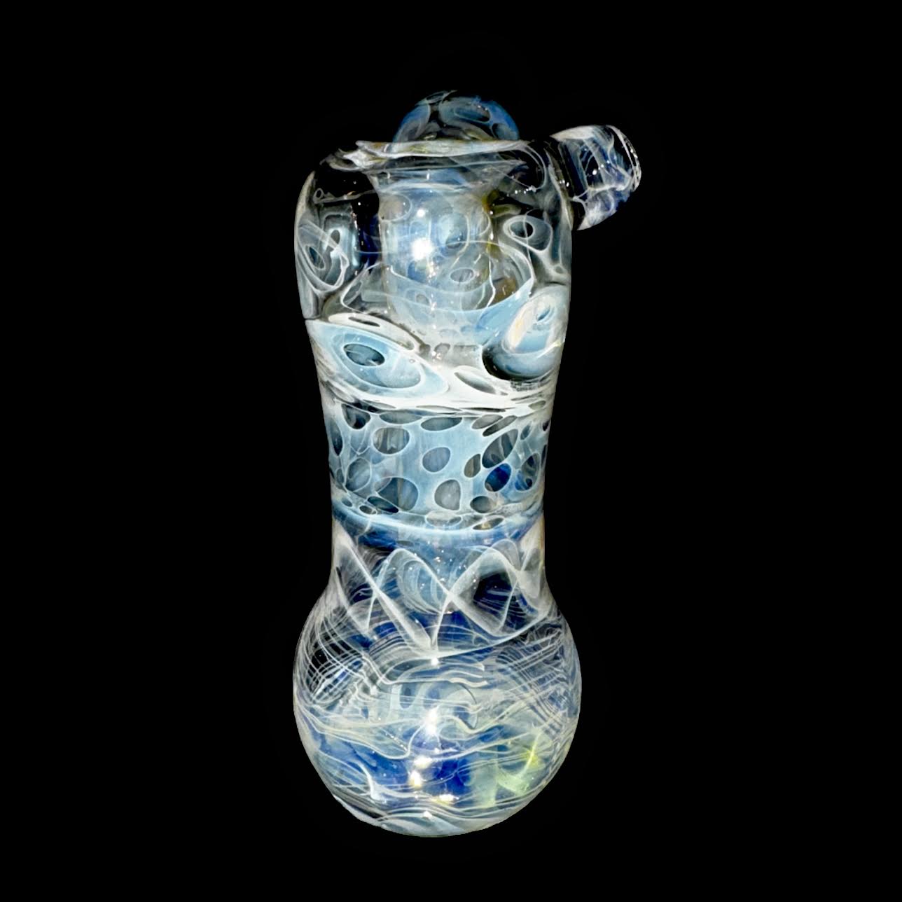 Brad Tenner Heady Silver Psychedelic Fume Hammer Bubbler New