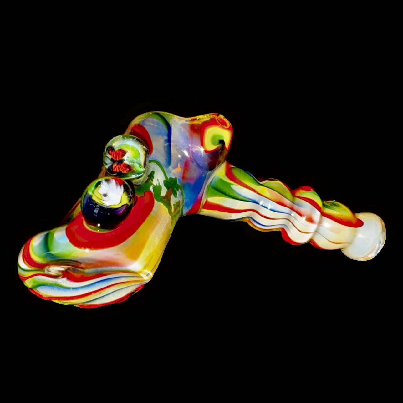 Bob Badtram Heady Rainbow Sunset Bud Forest Scene Hammer Bubbler New