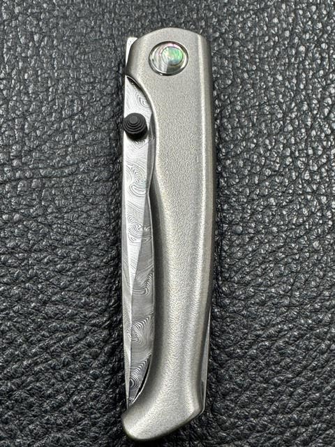 CMF Metalworks Custom mini Minnow in Damasteel & Abalone New