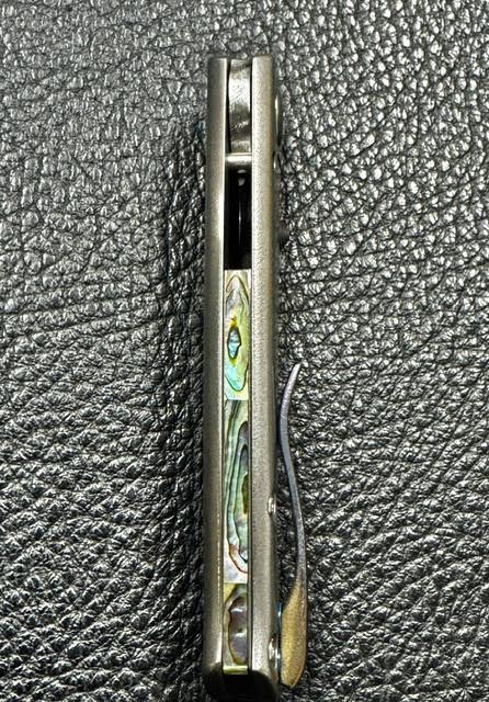 CMF Metalworks Custom mini Minnow in Damasteel & Abalone New