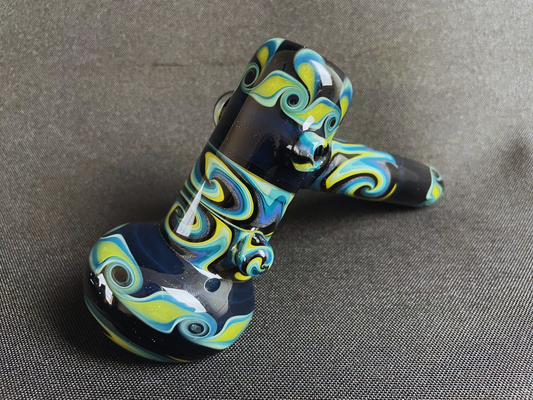 Soulshine Arts Green and Blue Galaxy Bubbler